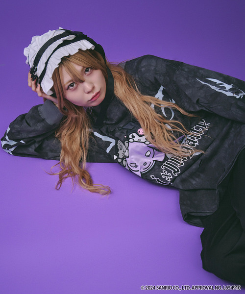 GALFY（ガルフィー）の「【GALFY/ガルフィー】×【KUROMI/クロミ】イルガルフィームラ染めロン Tee（Tシャツ/カットソー・メンズ・ブラック/グレー・L/XL）」の7枚目の写真