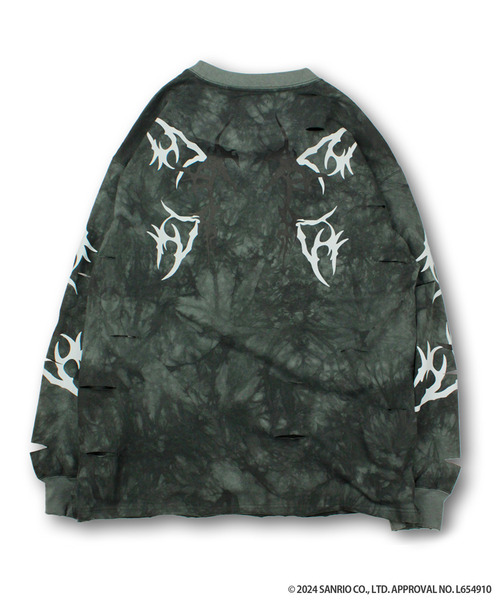 GALFY（ガルフィー）の「【GALFY/ガルフィー】×【KUROMI/クロミ】イルガルフィームラ染めロン Tee（Tシャツ/カットソー・メンズ・ブラック/グレー・L/XL）」の16枚目の写真