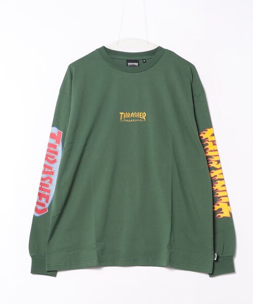 【THRASHER/スラッシャー】ヘビーウェイト バックプリント 袖プリント ロンT（Tシャツ/カットソー）｜THRASHER（スラッシャー） 5,322円