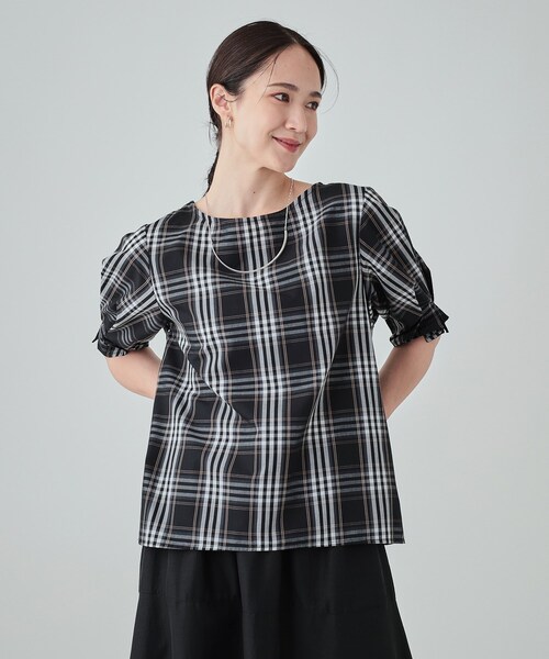 DRESKIP（ドレスキップ）の「◆【洗える/イージーケア】腕周りがキレイに見える 5分袖ブラウス（シャツ/ブラウス・レディース・ブラック系1/ベージュ系その他2/ワイン系1/ベージュ系2・02/03/04）」の9枚目の写真