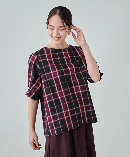 DRESKIP（ドレスキップ）の「◆【洗える/イージーケア】腕周りがキレイに見える 5分袖ブラウス（シャツ/ブラウス・レディース・ブラック系1/ベージュ系その他2/ワイン系1/ベージュ系2・02/03/04）」の13枚目の写真