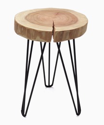 未来工房（ミクコウボウ）の「国産杉 ヒノキ コナラ 杉足場板 6種のアイアンレッグ切り株丸太スツール 丸型 八角形 <未来工房 MIKU-KOBO>（インテリア雑貨）」