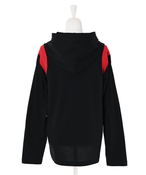 Narcissus(ナルシス)の「【N°21】 フードロングTシャツ(パーカー・レディース・ブラック・12Y/14Y)」の3枚目の写真