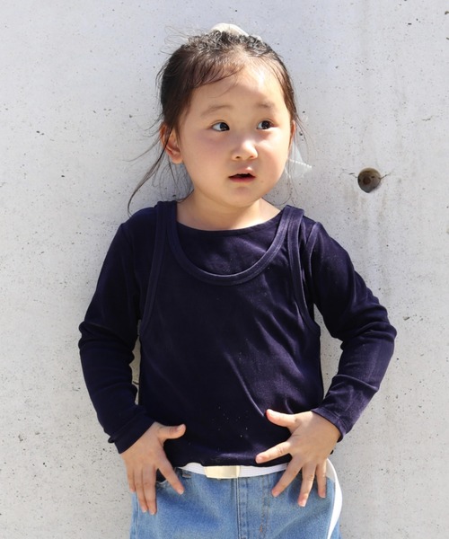 CIAOPANIC TYPY（チャオパニックティピー）の「【KIDS】シアーフロッキーレイヤードTEE（Tシャツ/カットソー・キッズ・ベージュ/ネイビー/ピンク/オフホワイト・SMALL/MEDIUM/LARGE/X-LARGE/XX-LARGE）」の3枚目の写真