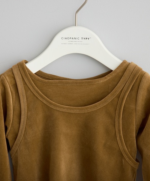 CIAOPANIC TYPY（チャオパニックティピー）の「【KIDS】シアーフロッキーレイヤードTEE（Tシャツ/カットソー・キッズ・ベージュ/ネイビー/ピンク/オフホワイト・SMALL/MEDIUM/LARGE/X-LARGE/XX-LARGE）」の10枚目の写真