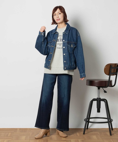 SOMETHING(サムシング)の「【SOMETHING】「LISA」セミワイドパンツ(デニムパンツ・レディース・ダークインディゴブルー・26inch/27inch/29inch/30inch/25inch/28inch)」の3枚目の写真