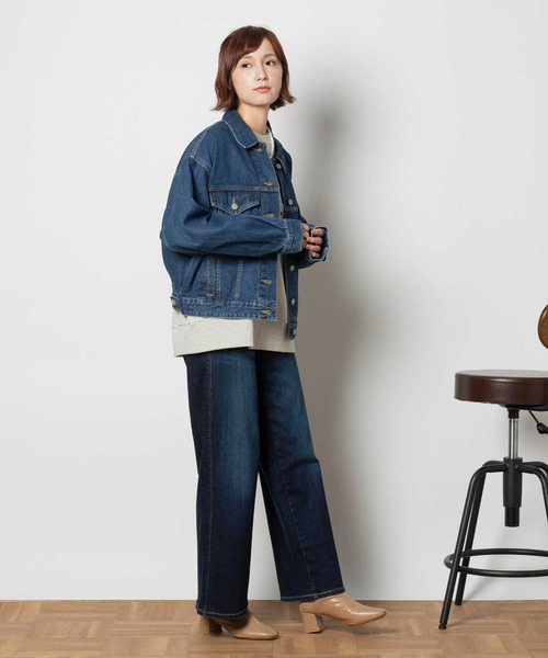 SOMETHING(サムシング)の「【SOMETHING】「LISA」セミワイドパンツ(デニムパンツ・レディース・ダークインディゴブルー・26inch/27inch/29inch/30inch/25inch/28inch)」の4枚目の写真