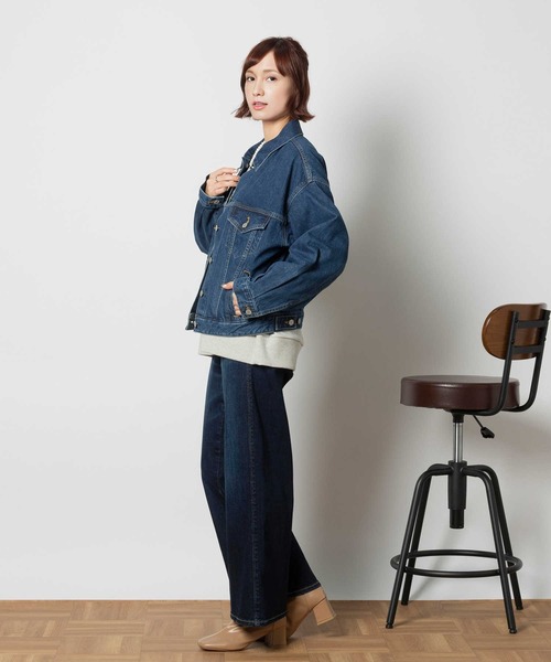 SOMETHING(サムシング)の「【SOMETHING】「LISA」セミワイドパンツ(デニムパンツ・レディース・ダークインディゴブルー・26inch/27inch/29inch/30inch/25inch/28inch)」の5枚目の写真