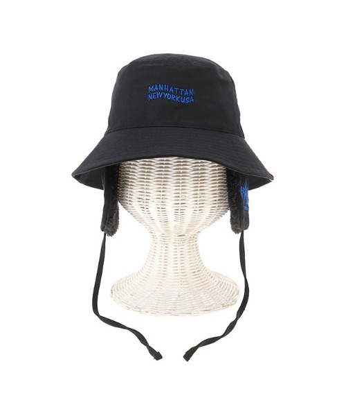 Manhattan Portage（マンハッタンポーテージ）の「Ear Flap Bucket Hat（ハット・メンズ・ブラック/アイボリー・FREE）」の3枚目の写真