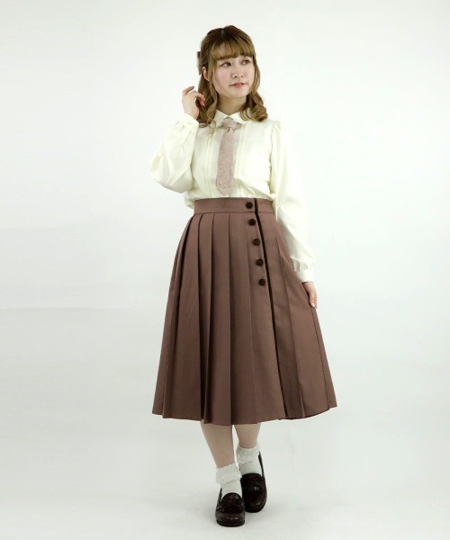 F i.n.t（フィント）の「ロングレースタイ付きブラウス/fint（シャツ/ブラウス・レディース・アイボリー/ホワイト×グレー・FREE）」の8枚目の写真