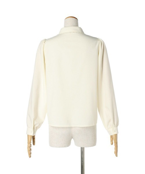 F i.n.t（フィント）の「ロングレースタイ付きブラウス/fint（シャツ/ブラウス・レディース・アイボリー/ホワイト×グレー・FREE）」の11枚目の写真