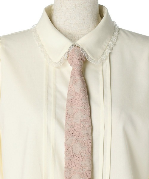 F i.n.t（フィント）の「ロングレースタイ付きブラウス/fint（シャツ/ブラウス・レディース・アイボリー/ホワイト×グレー・FREE）」の14枚目の写真