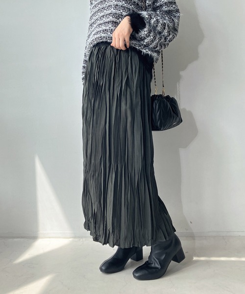 AS KNOW AS plus（アズノゥアズプラス）の「◇ランダムプリーツスカート（スカート・レディース・カーキ/ブラック/レッド系/グレー/ネイビー系・FREE）」の3枚目の写真