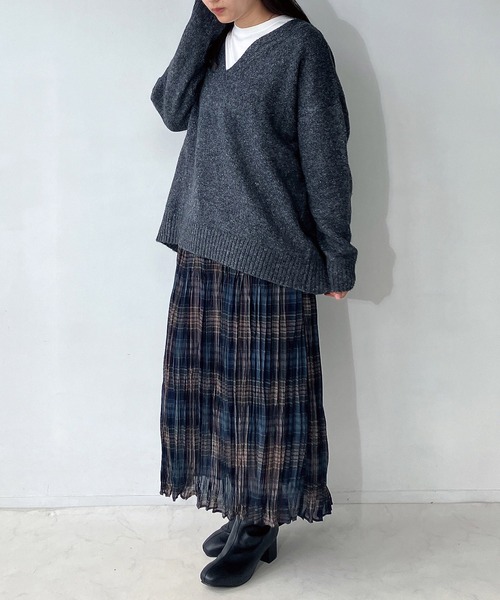 AS KNOW AS plus（アズノゥアズプラス）の「◇ランダムプリーツスカート（スカート・レディース・カーキ/ブラック/レッド系/グレー/ネイビー系・FREE）」の6枚目の写真