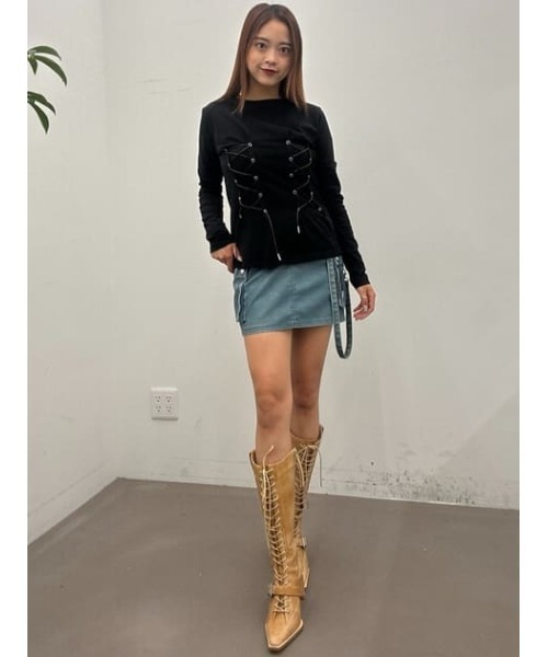 【新品未使用】LAGUAGEM SIDE LACE UP CUT トップス LAGUA GEM | SIDE LACE UP CUT トップス (Tシャツ・カットソー