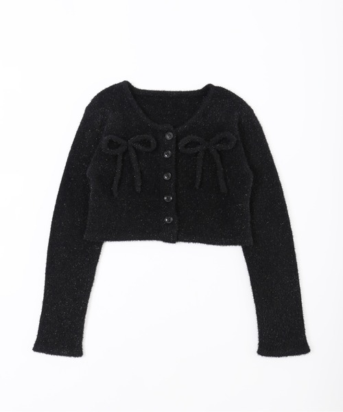 WC（ダブル シー）の「リボン付きラメニットカーディガン（カーディガン/ボレロ・レディース・ピンク/シルバー/ブラック・FREE）」の13枚目の写真