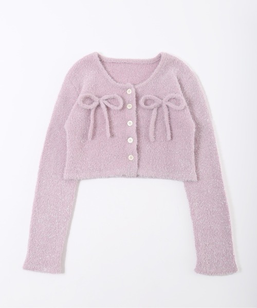 WC（ダブル シー）の「リボン付きラメニットカーディガン（カーディガン/ボレロ・レディース・ピンク/シルバー/ブラック・FREE）」の14枚目の写真