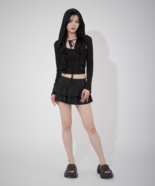 LunaVie(ルナヴィ)の「hoodie ensemble / フーディアンサンブル(アンサンブル・レディース・Black/Moca・FREE)」の3枚目の写真