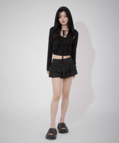 LunaVie(ルナヴィ)の「hoodie ensemble / フーディアンサンブル(アンサンブル・レディース・Black/Moca・FREE)」の4枚目の写真