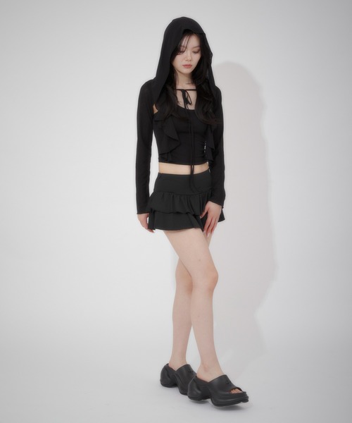LunaVie(ルナヴィ)の「hoodie ensemble / フーディアンサンブル(アンサンブル・レディース・Black/Moca・FREE)」の5枚目の写真