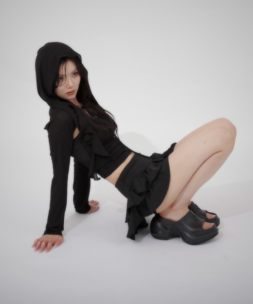 LunaVie(ルナヴィ)の「hoodie ensemble / フーディアンサンブル(アンサンブル・レディース・Black/Moca・FREE)」の7枚目の写真