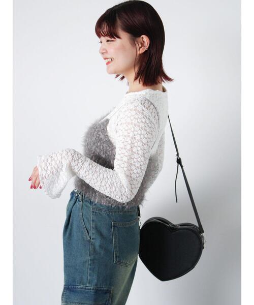 ehka sopo（エヘカソポ）の「リボンシャギーニットビスチェ（シャツ/ブラウス・レディース・グレー/ブラック/キナリ・F）」の10枚目の写真