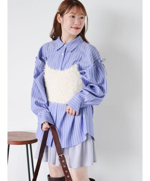 ehka sopo（エヘカソポ）の「リボンシャギーニットビスチェ（シャツ/ブラウス・レディース・グレー/ブラック/キナリ・F）」の16枚目の写真