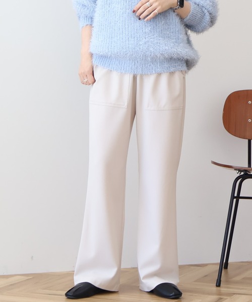 【関税込み】DRAE ベージュ フレアパンツ marvelous by Pierrot パンツ 秋 フレアパンツ チェック柄