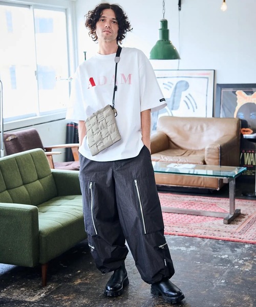 ADAM PATEK（アダムパテック）の「ADAMPATEK/braided polyester drawstring bag/編み込みナイロン巾着バッグ(AP2429027)（ハンドバッグ・レディース・ブラック/グレー・FREE）」の10枚目の写真