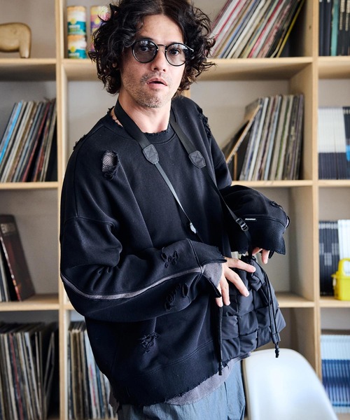 ADAM PATEK（アダムパテック）の「ADAMPATEK/braided polyester drawstring bag/編み込みナイロン巾着バッグ(AP2429027)（ハンドバッグ・レディース・ブラック/グレー・FREE）」の12枚目の写真