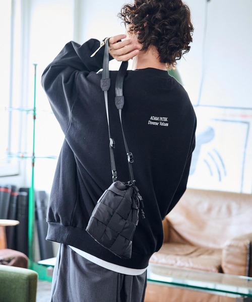 ADAM PATEK（アダムパテック）の「ADAMPATEK/braided polyester drawstring bag/編み込みナイロン巾着バッグ(AP2429027)（ハンドバッグ・レディース・ブラック/グレー・FREE）」の15枚目の写真