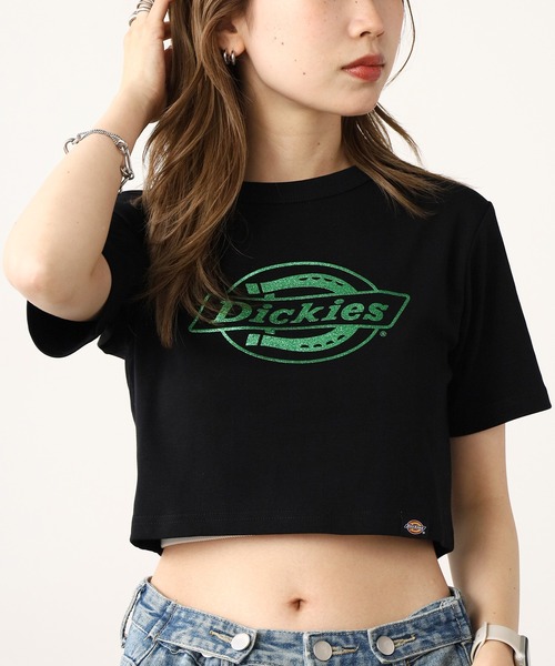 Dickies(ディッキーズ)の「Dickies/ディッキーズ DK CROPPED SHORT SLEEVE TEE ショートスリーブ Tシャツ(Tシャツ/カットソー・レディース・ブラック/オフホワイト/ホワイト/ブラック系1・FREE)」の1枚目の写真