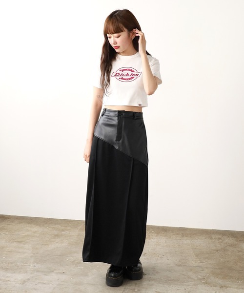 Dickies(ディッキーズ)の「Dickies/ディッキーズ DK CROPPED SHORT SLEEVE TEE ショートスリーブ Tシャツ(Tシャツ/カットソー・レディース・ブラック/オフホワイト/ホワイト/ブラック系1・FREE)」の7枚目の写真