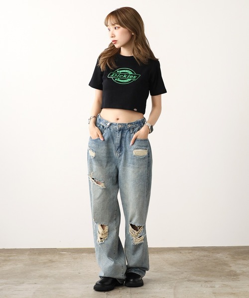 Dickies(ディッキーズ)の「Dickies/ディッキーズ DK CROPPED SHORT SLEEVE TEE ショートスリーブ Tシャツ(Tシャツ/カットソー・レディース・ブラック/オフホワイト/ホワイト/ブラック系1・FREE)」の15枚目の写真