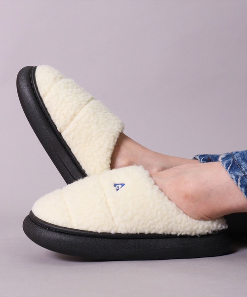 GERRY(ジェリー)の「(AC)【GERRY】【レディース】ふかふかインソール ボア クロッグ サボ サンダル(スリッポン・レディース・アイボリー/ブラック/ベージュ・MEDIUM/LARGE/X-LARGE)」の2枚目の写真