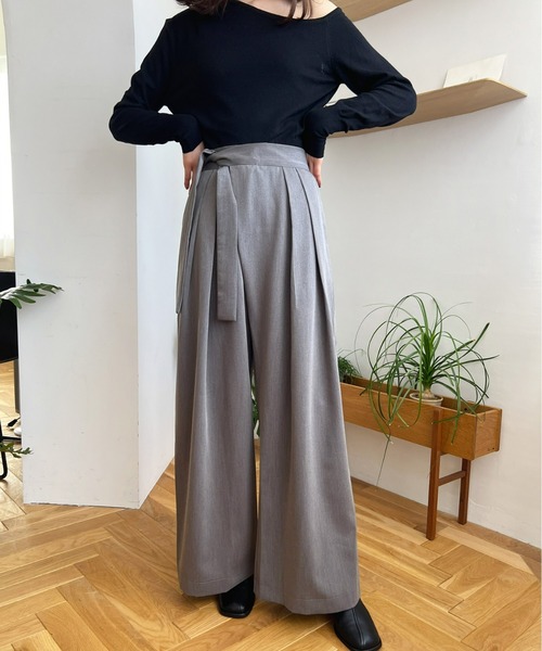 セール】ウエストリボンワイドパンツ（その他パンツ）｜mic by Olu  