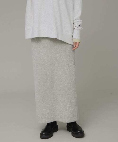 URBAN RESEARCH Sonny Label（アーバンリサーチサニーレーベル）の「ラメニットスカート（スカート・レディース・ライトベージュ/ブラック・FREE）」の12枚目の写真