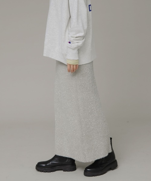 URBAN RESEARCH Sonny Label（アーバンリサーチサニーレーベル）の「ラメニットスカート（スカート・レディース・ライトベージュ/ブラック・FREE）」の13枚目の写真