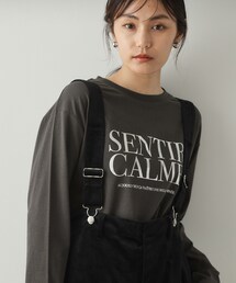 OPAQUE.CLIP | 箔ロゴプリント ロングTシャツ【洗濯機洗い可】(Tシャツ/カットソー)