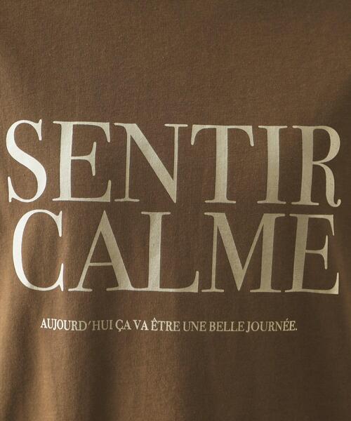 OPAQUE.CLIP（オペークドットクリップ）の「◆箔ロゴプリント ロングTシャツ【洗濯機洗い可】（Tシャツ/カットソー・レディース・ブラウン系/ホワイト/ダークグレー・38/40）」の15枚目の写真