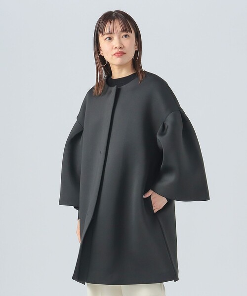 BEAMS HEART（ビームスハート）の「ボリューム袖 ダンボール ミドルコート（その他アウター・レディース・ベージュ/ブラック・FREE）」の6枚目の写真