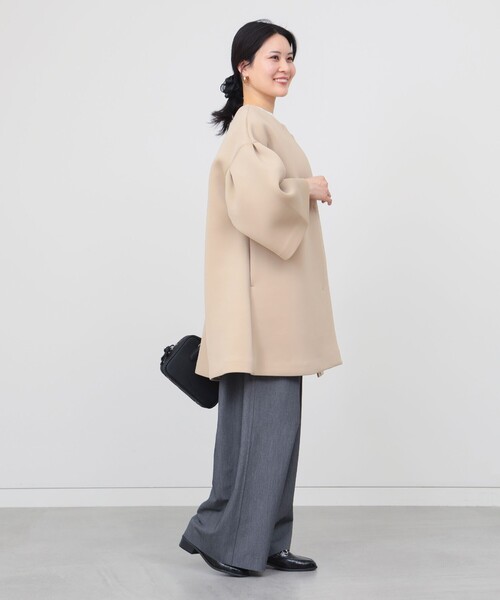 BEAMS HEART（ビームスハート）の「ボリューム袖 ダンボール ミドルコート（その他アウター・レディース・ベージュ/ブラック・FREE）」の12枚目の写真