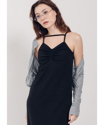 Adoon plain（アドーンプレーン）の「【カップ付き】ストラップリブキャミワンピース（ワンピース）」