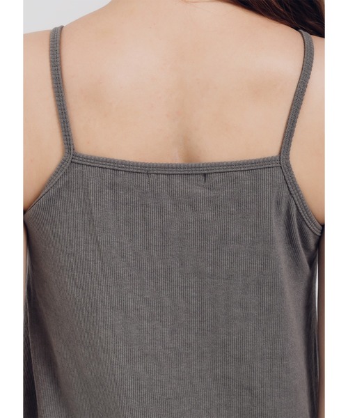 Adoon plain（アドーンプレーン）の「【カップ付き】ストラップリブキャミワンピース（ワンピース・レディース・グレー/ブラック/ダークブラウン・FREE）」の8枚目の写真