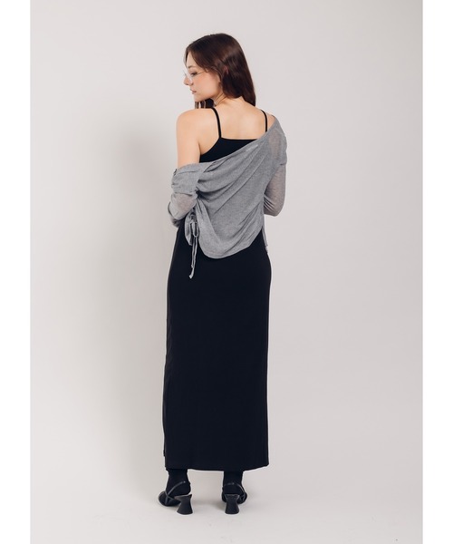 Adoon plain（アドーンプレーン）の「【カップ付き】ストラップリブキャミワンピース（ワンピース・レディース・グレー/ブラック/ダークブラウン・FREE）」の14枚目の写真