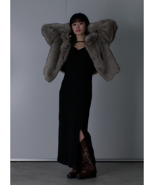 Adoon plain（アドーンプレーン）の「【カップ付き】ストラップリブキャミワンピース（ワンピース・レディース・グレー/ブラック/ダークブラウン・FREE）」の20枚目の写真