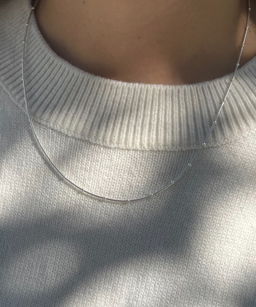 silver925 × ciite' （シルバーキューニーゴシーテ）の「【silver925】ball chain necklace / ボールチェーンネックレス（ネックレス・レディース・シルバー/ゴールド・FREE）」の3枚目の写真