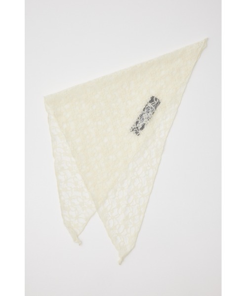 SLY（スライ）の「MICHIXSLY LACE HEAD ACCE ミチスライ レース スカーフ（バンダナ/スカーフ・レディース・アイボリー/ブラック・FREE）」の4枚目の写真