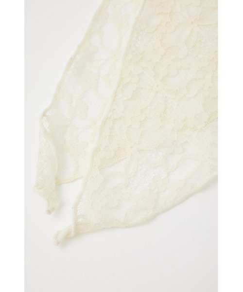 SLY（スライ）の「MICHIXSLY LACE HEAD ACCE ミチスライ レース スカーフ（バンダナ/スカーフ・レディース・アイボリー/ブラック・FREE）」の9枚目の写真