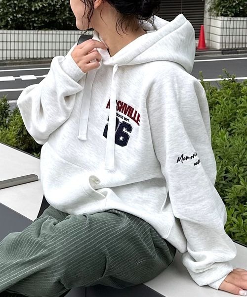 PBLIM(ページボーイリム)の「《UNISEX》No.26ライトフーディ(スウェット・レディース・ダークブラウン/グレー・FREE)」の1枚目の写真